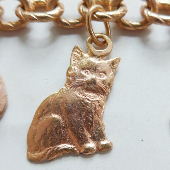 Gold Tone Cat Charm Bracelet - Picture 8 of 14